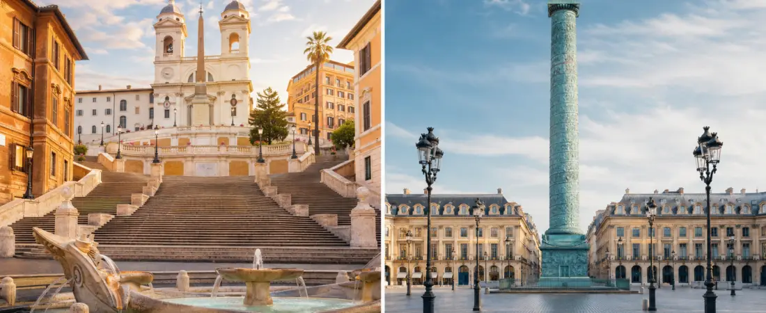 Piazza di Spagna vs Place Vendôme