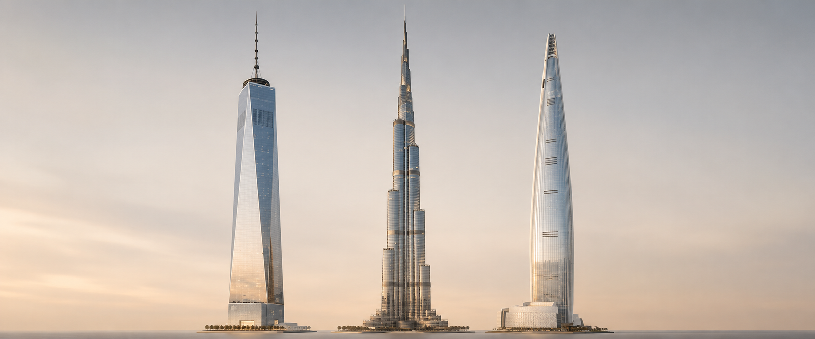 One World Trade Center, Lotte World Tower and Burj Khalifa