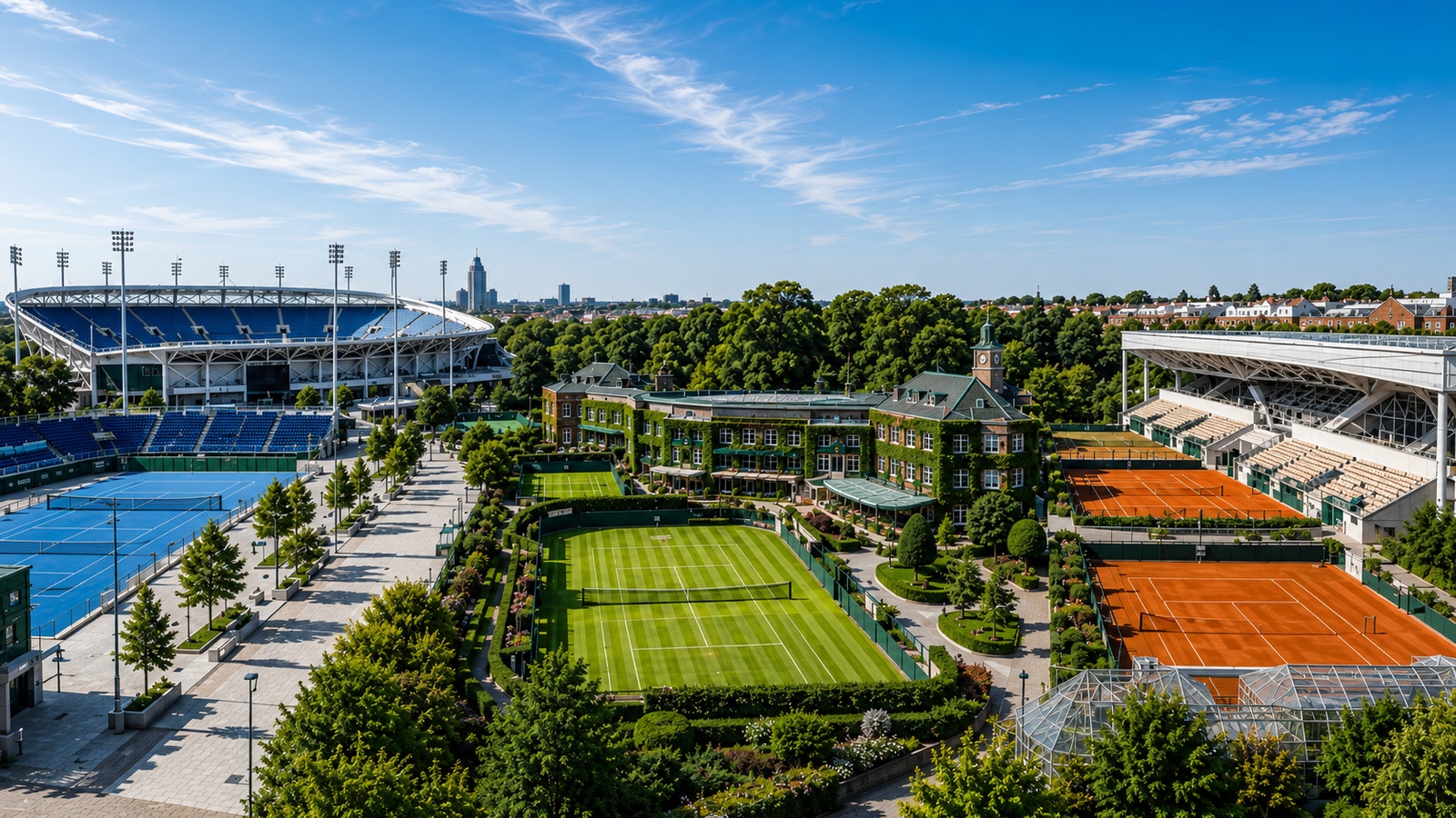 Grand Slam Grounds in New York, London and Paris