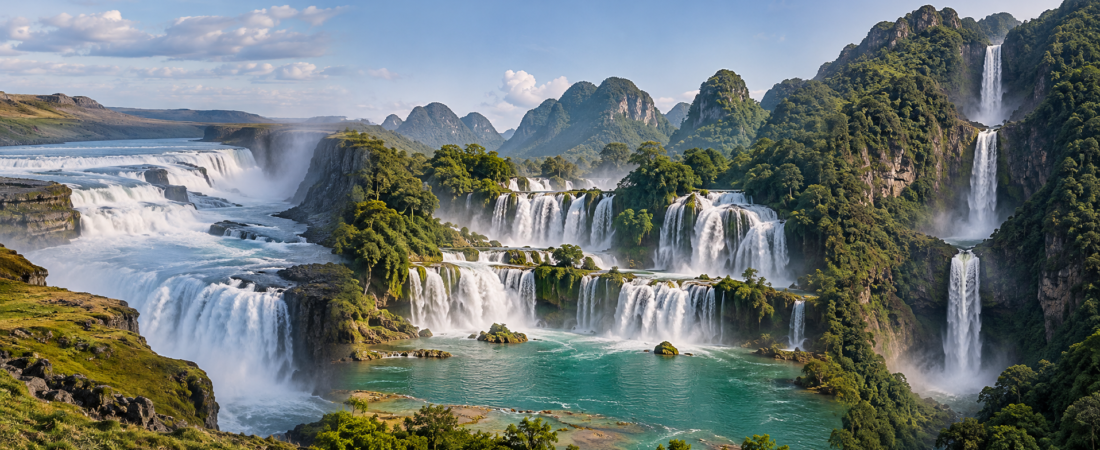 Gullfoss, Detian/ Bản Giốc and Cascadas Tulimán